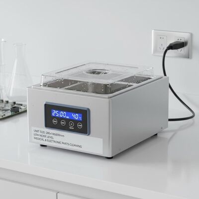 حجم الوحدة 280x180x200mm طاولة فوق الصوتية المنظف معدات تنظيف الأجزاء الطبية والإلكترونية منخفضة الصوت