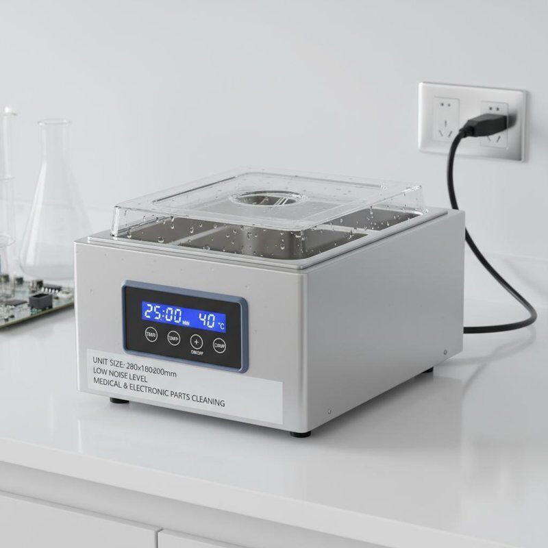 حجم الوحدة 280x180x200mm طاولة فوق الصوتية المنظف معدات تنظيف الأجزاء الطبية والإلكترونية منخفضة الصوت
